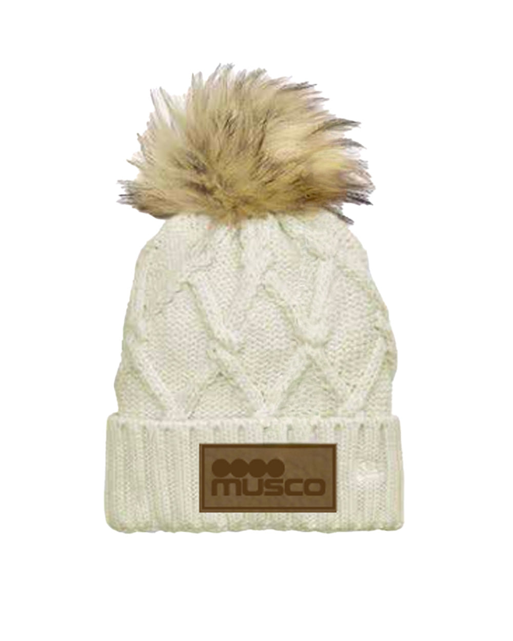 604 - Faux Fur Pom Beanie