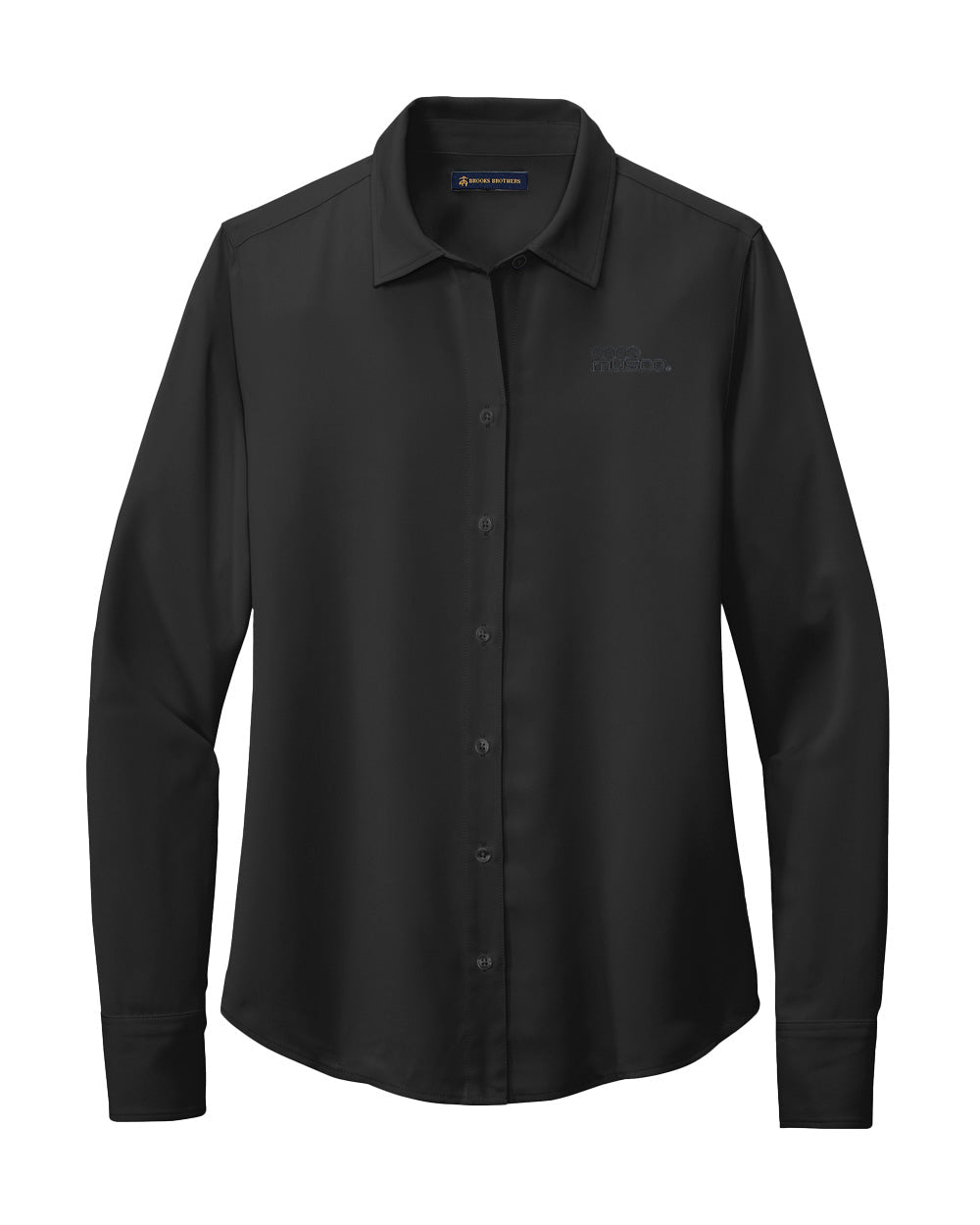 703 - Ladies Full-Button Satin Blouse