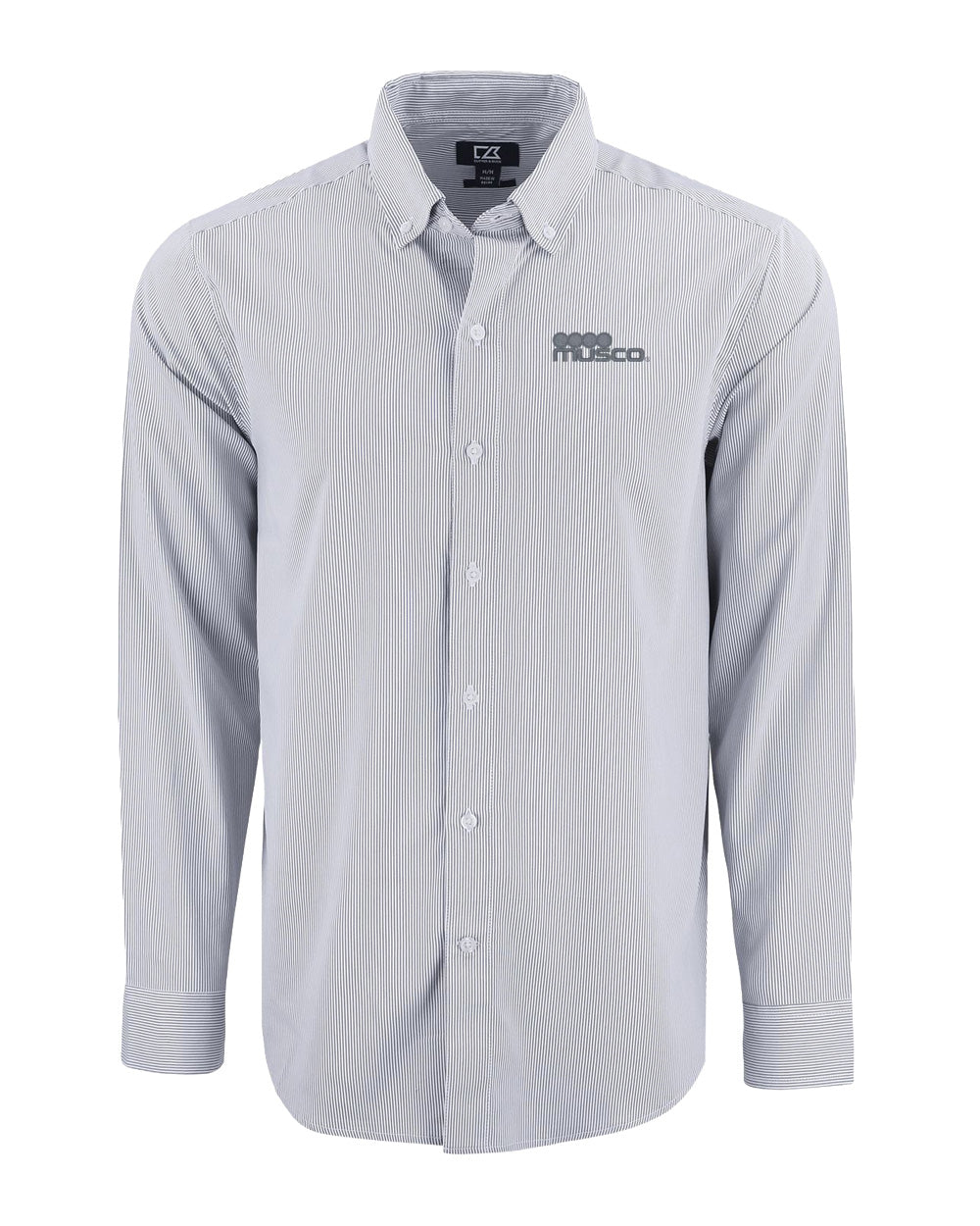 211 - Cutter & Buck Skyline Recycled Pinstripe Dress Shirt - Big & Tall